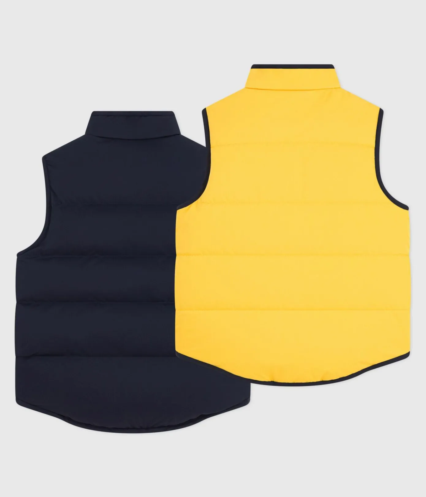 Petit Bateau Mäntel, Jacken, Regenjacken*Ärmellose Kinder-Winterjacke zum Wenden in zwei Farben blau SMOKING/gelb JAUNE