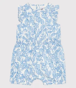Petit Bateau Sets, Overalls & Latzhosen*Ärmelloser Baby-Kurzoverall aus Baumwolle mit blauen Kirschen blau MARSHMALLOW/ PORCELANA
