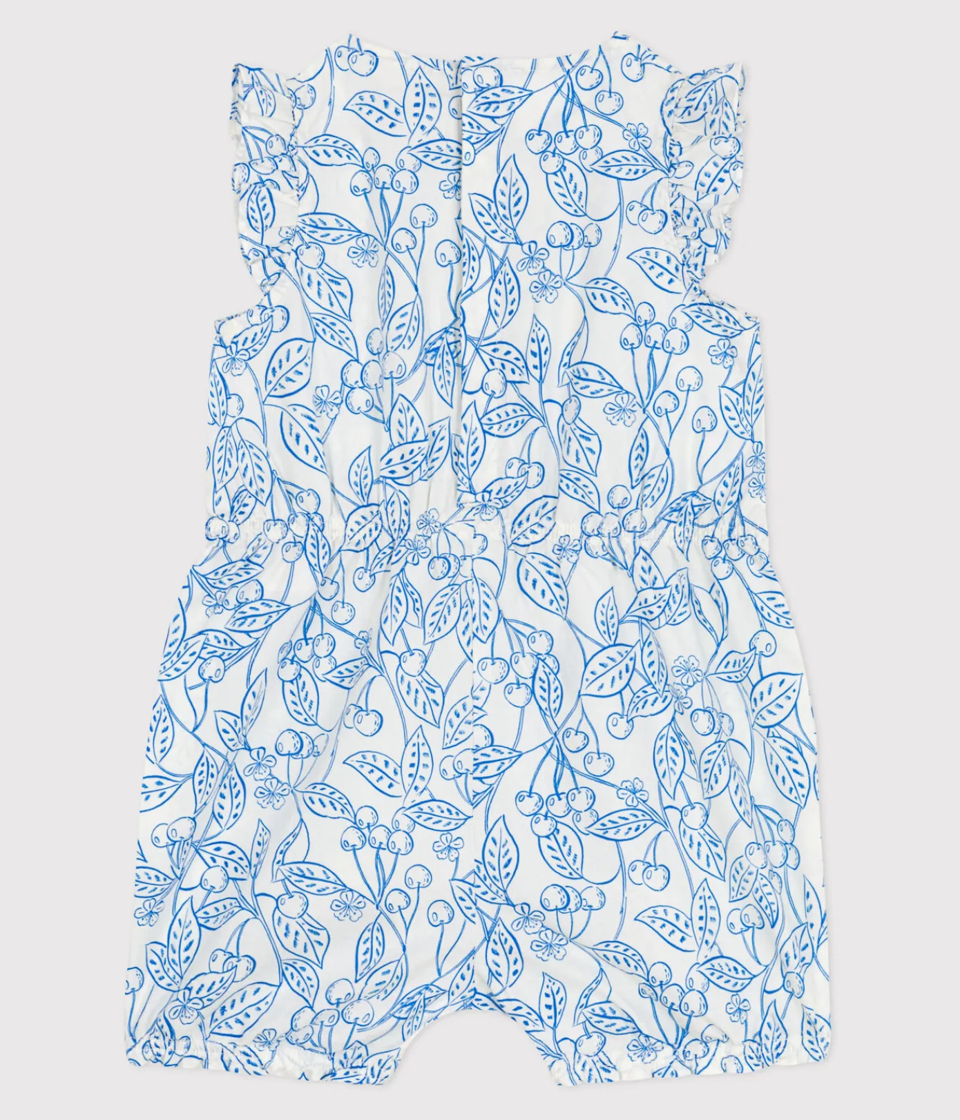 Petit Bateau Sets, Overalls & Latzhosen*Ärmelloser Baby-Kurzoverall aus Baumwolle mit blauen Kirschen blau MARSHMALLOW/ PORCELANA