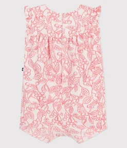Petit Bateau Sets, Overalls & Latzhosen*Ärmelloser Baby-Kurzoverall aus Baumwolle mit rosa Kirschen rosa FLEUR/ SPI