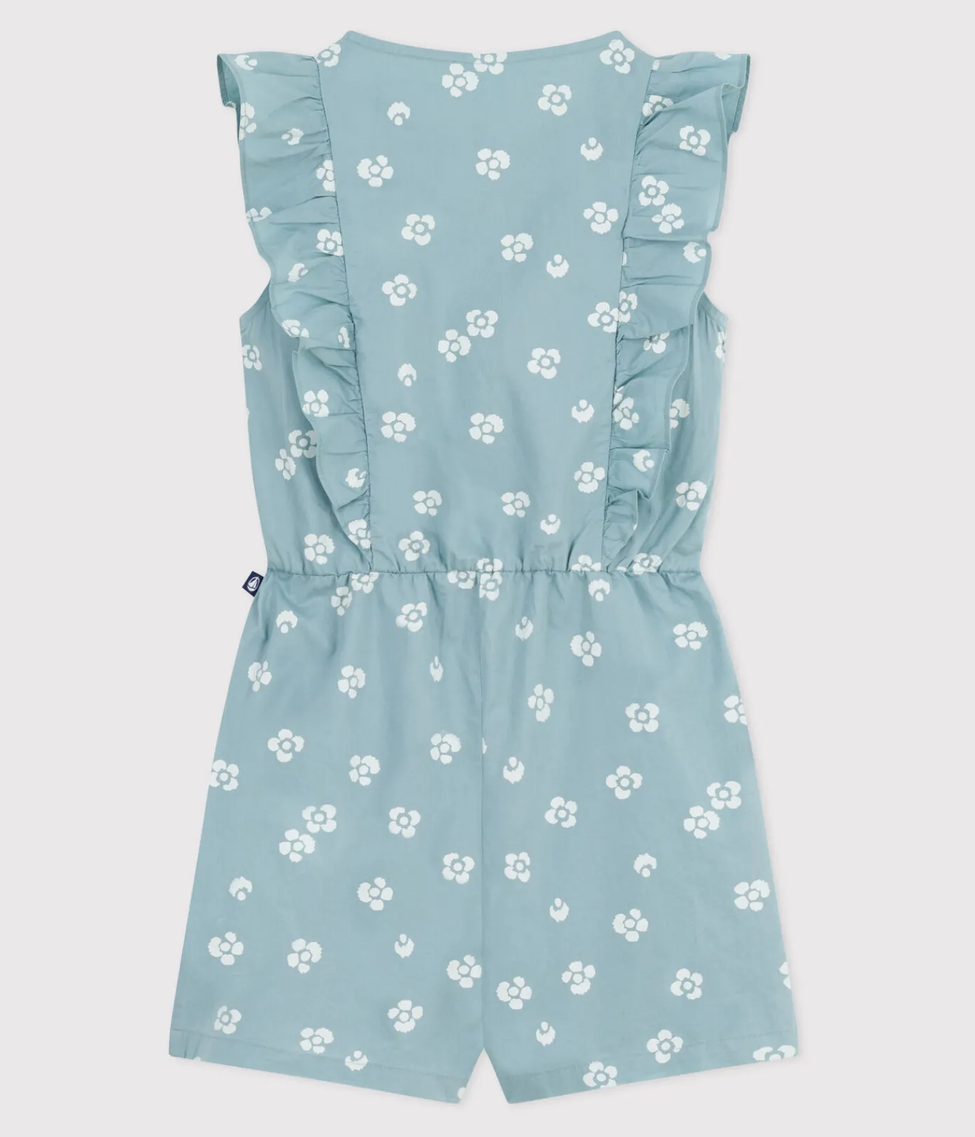 Petit Bateau Shorts, Hosen, Leggings*Ärmelloser Kinder-Overall mit Blumenmuster blau PAUL/weiss MARSHMALLOW