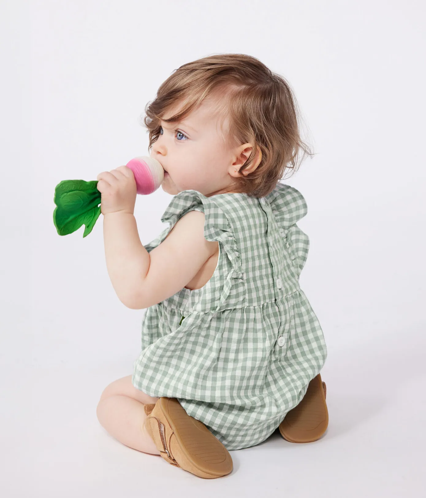 Petit Bateau Sets, Overalls & Latzhosen*Ärmelloser Strampler aus Baumwolle mit Vichy-Muster und besticktem Kragen blau PAUL/weiss MARSHMALLOW
