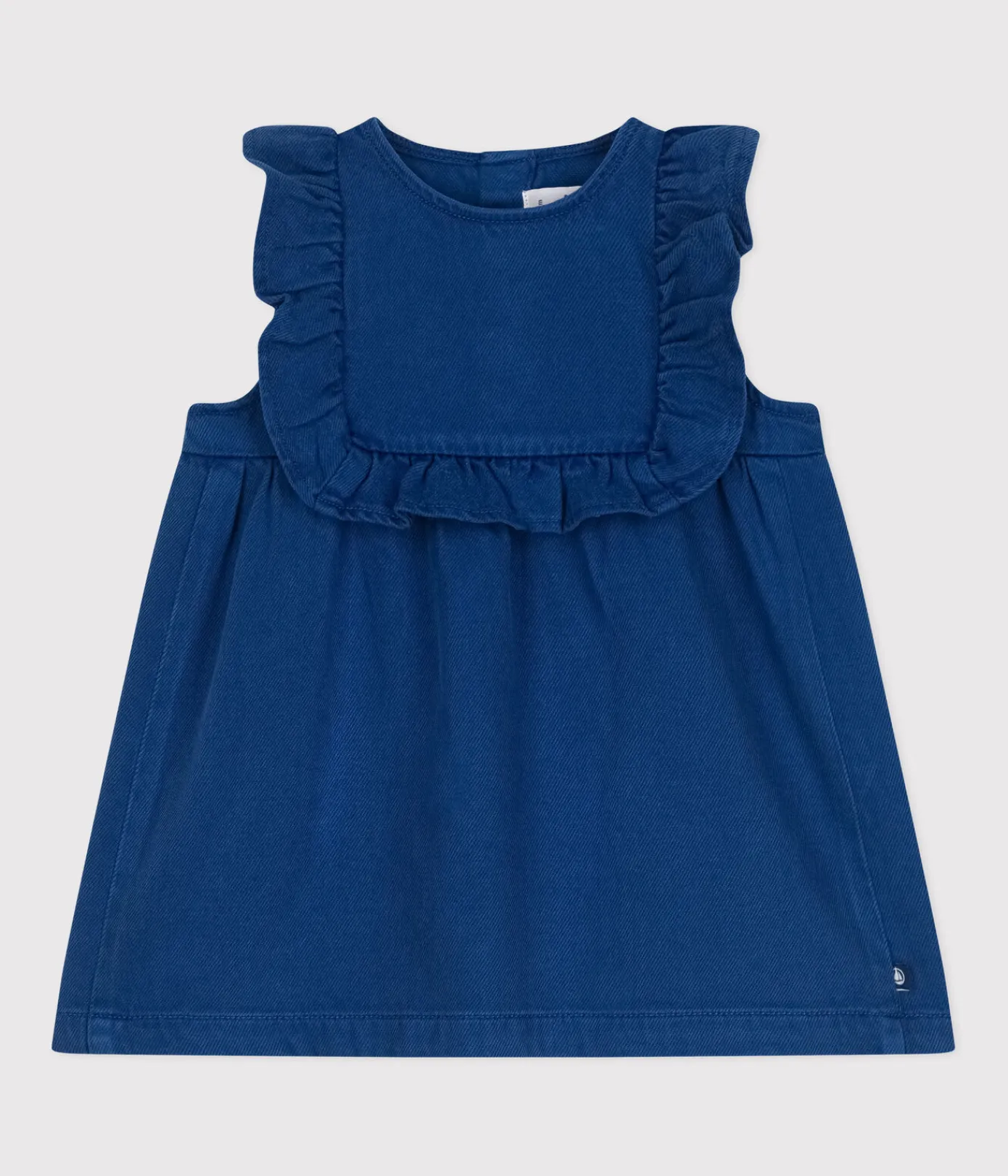 Petit Bateau Kleider*Ärmelloses Baby-Kleid aus Baumwolle und Lyocell blau INCOGNITO