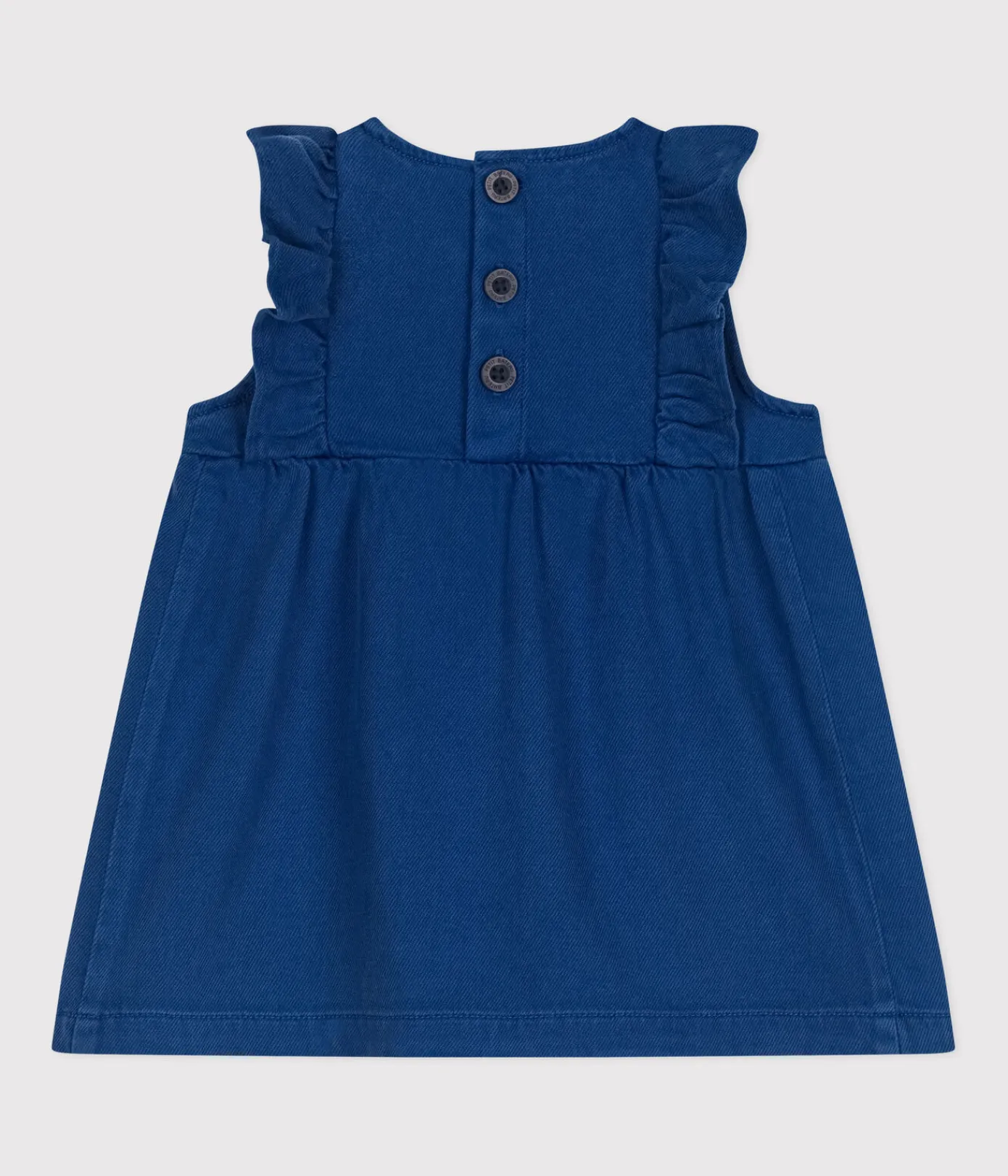 Petit Bateau Kleider*Ärmelloses Baby-Kleid aus Baumwolle und Lyocell blau INCOGNITO