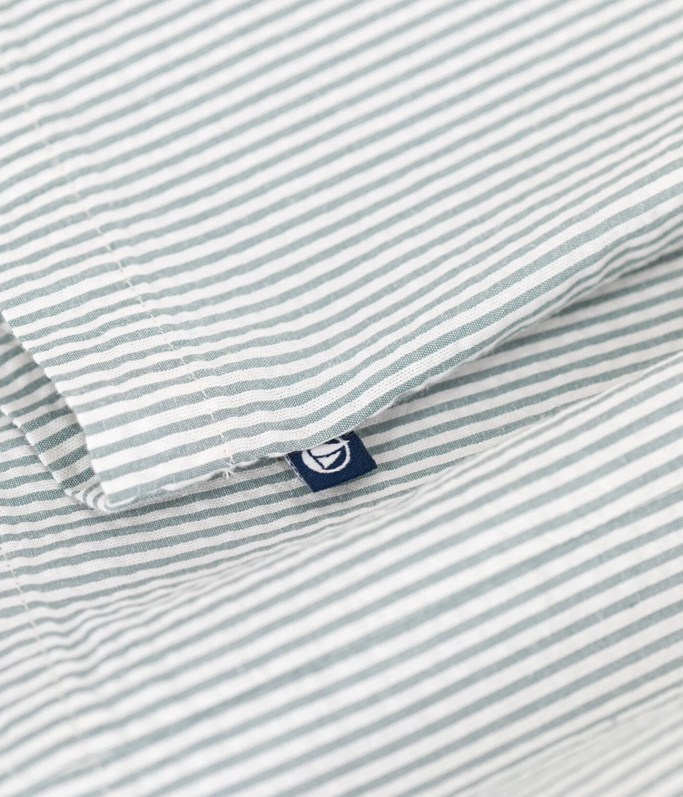 Petit Bateau Kleider*Ärmelloses Baby-Kleid aus Baumwolle mit Streifen weiss MARSHMALLOW/blau BRUT