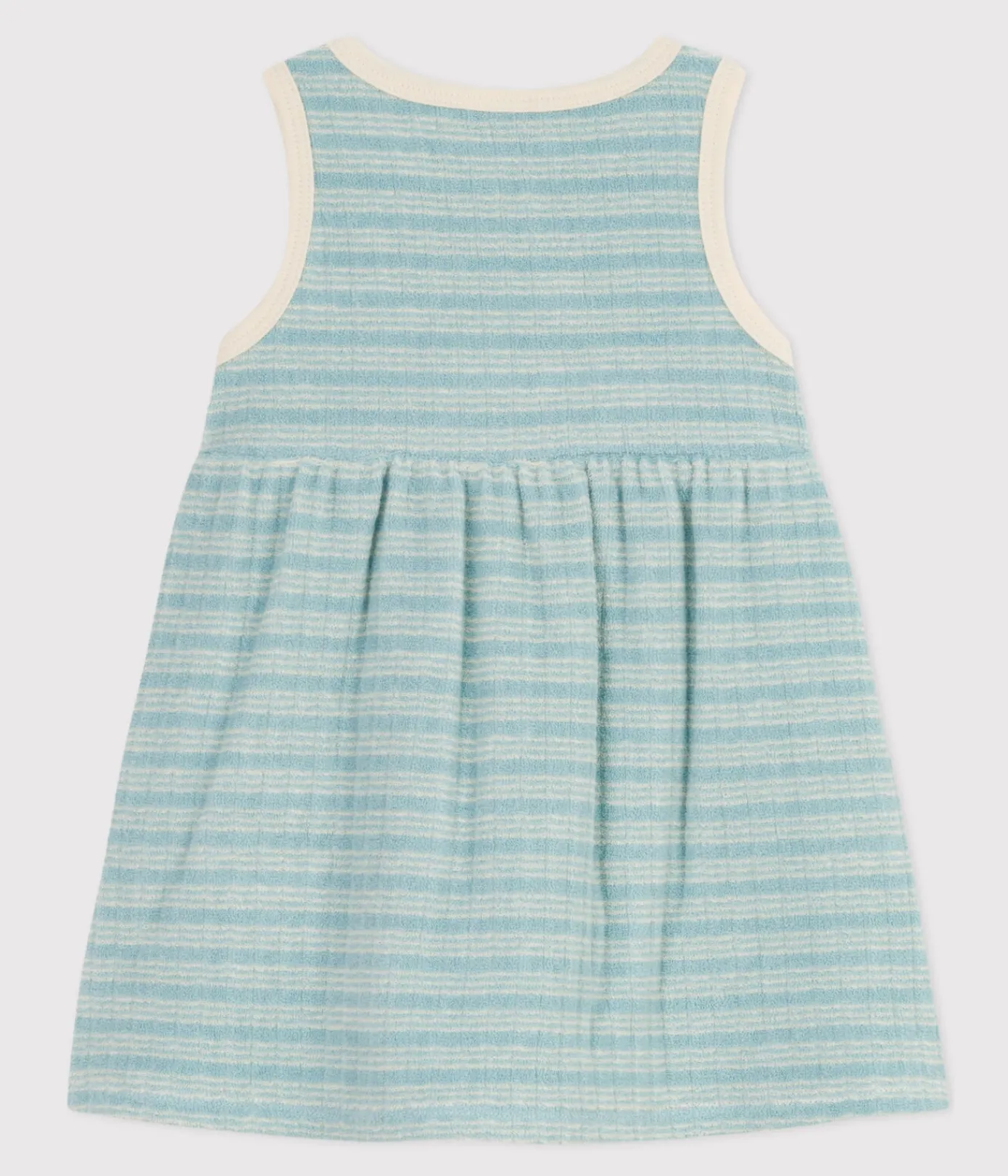 Petit Bateau Kleider*Ärmelloses Baby-Kleid aus gestreiftem Frottee MIMI/ AVALANCHE