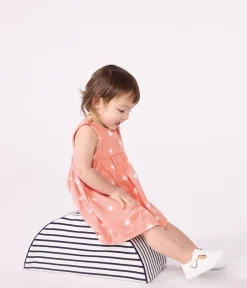 Petit Bateau Kleider*Ärmelloses Baby-Kleid aus Jersey mit Sonnenmuster orange ABRICOT/ MARSHMALLOW