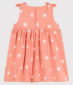 Petit Bateau Kleider*Ärmelloses Baby-Kleid aus Jersey mit Sonnenmuster orange ABRICOT/ MARSHMALLOW