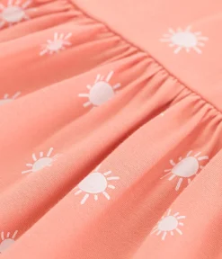 Petit Bateau Kleider*Ärmelloses Baby-Kleid aus Jersey mit Sonnenmuster orange ABRICOT/ MARSHMALLOW