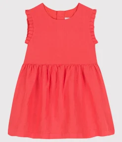 Petit Bateau Kleider*Ärmelloses Babykleid aus Leinen orange JUPITER