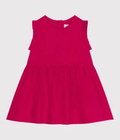 Petit Bateau Kleider*Ärmelloses Babykleid aus Leinen rosa DELHI