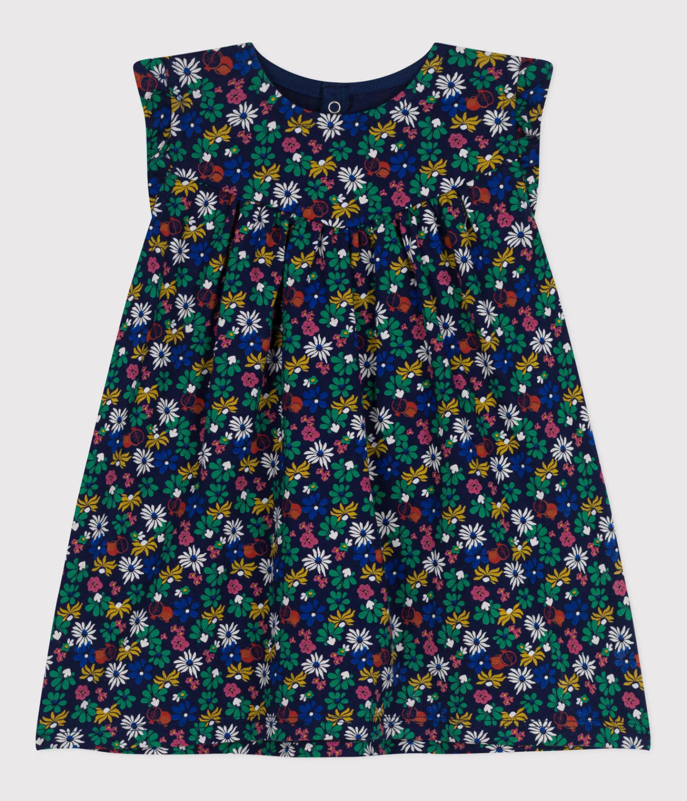 Petit Bateau Kleider*Ärmelloses Babykleid aus leichtem Jersey blau MEDIEVAL/weiss MULTICO