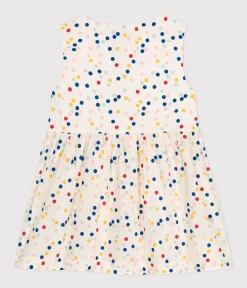 Petit Bateau Kleider*Ärmelloses Baby-Kleid aus Popeline weiss MARSHMALLOW/weiss MULTICO