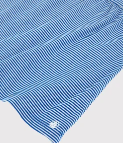 Petit Bateau Kleider*Ärmelloses gestreiftes Baby-Kleid für Mädchen blau SURF/weiss MARSHMALLOW