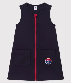 Petit Bateau Kleider, Röcke*Ärmelloses Kinderkleid aus Baumwolle für Mädchen blau SMOKING