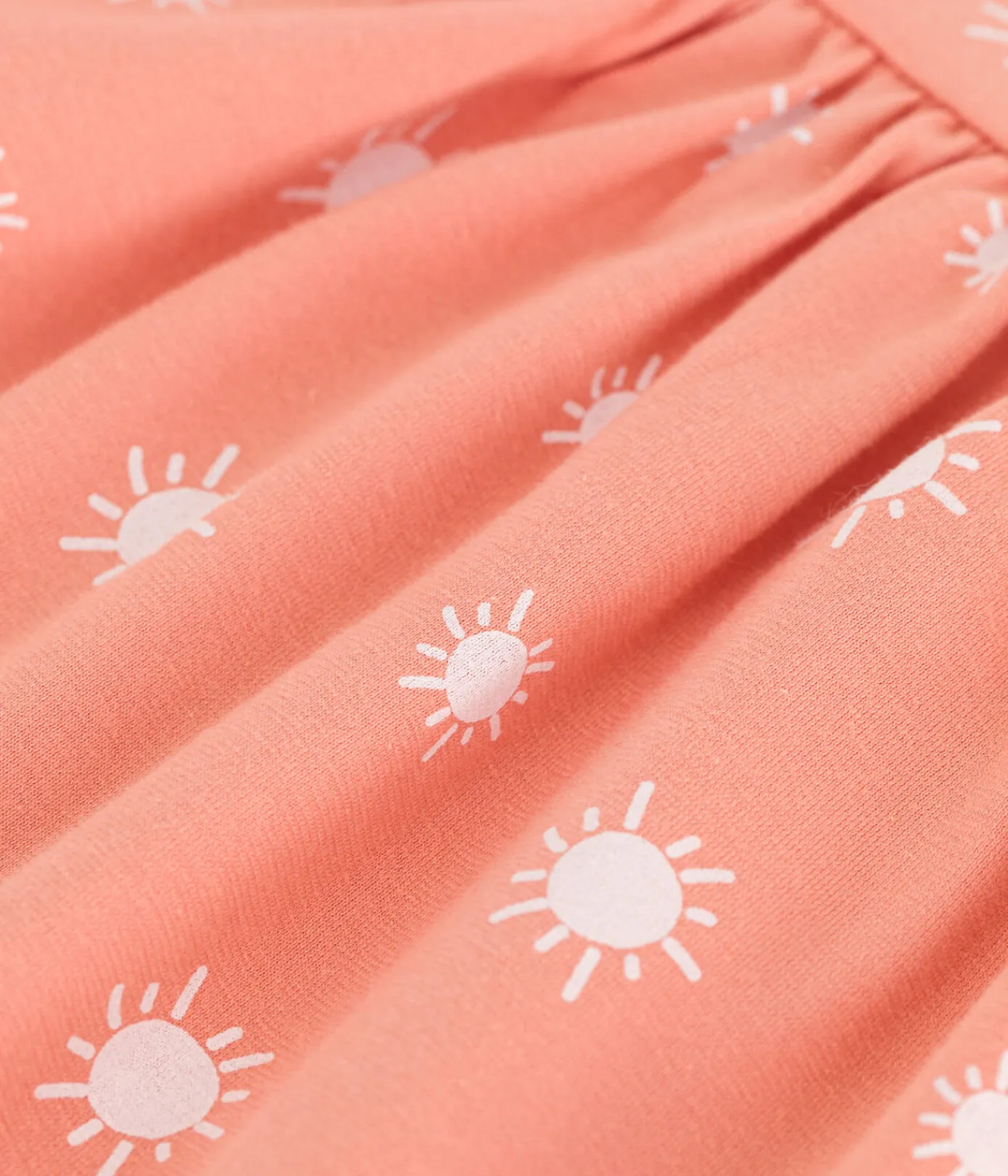Petit Bateau Kleider, Röcke*Ärmelloses Kinder-Kleid aus bedruckter Baumwolle orange ABRICOT/ MARSHMALLOW