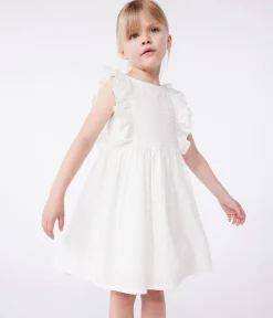 Petit Bateau Kleider, Röcke*Ärmelloses Kinder-Kleid aus Baumwolle weiss MARSHMALLOW