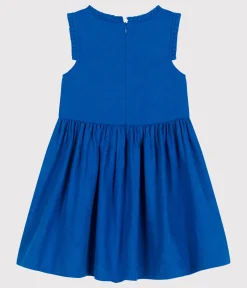 Petit Bateau Kleider, Röcke*Ärmelloses Kinder-Kleid aus einfarbigem Leinen blau PORCELANA