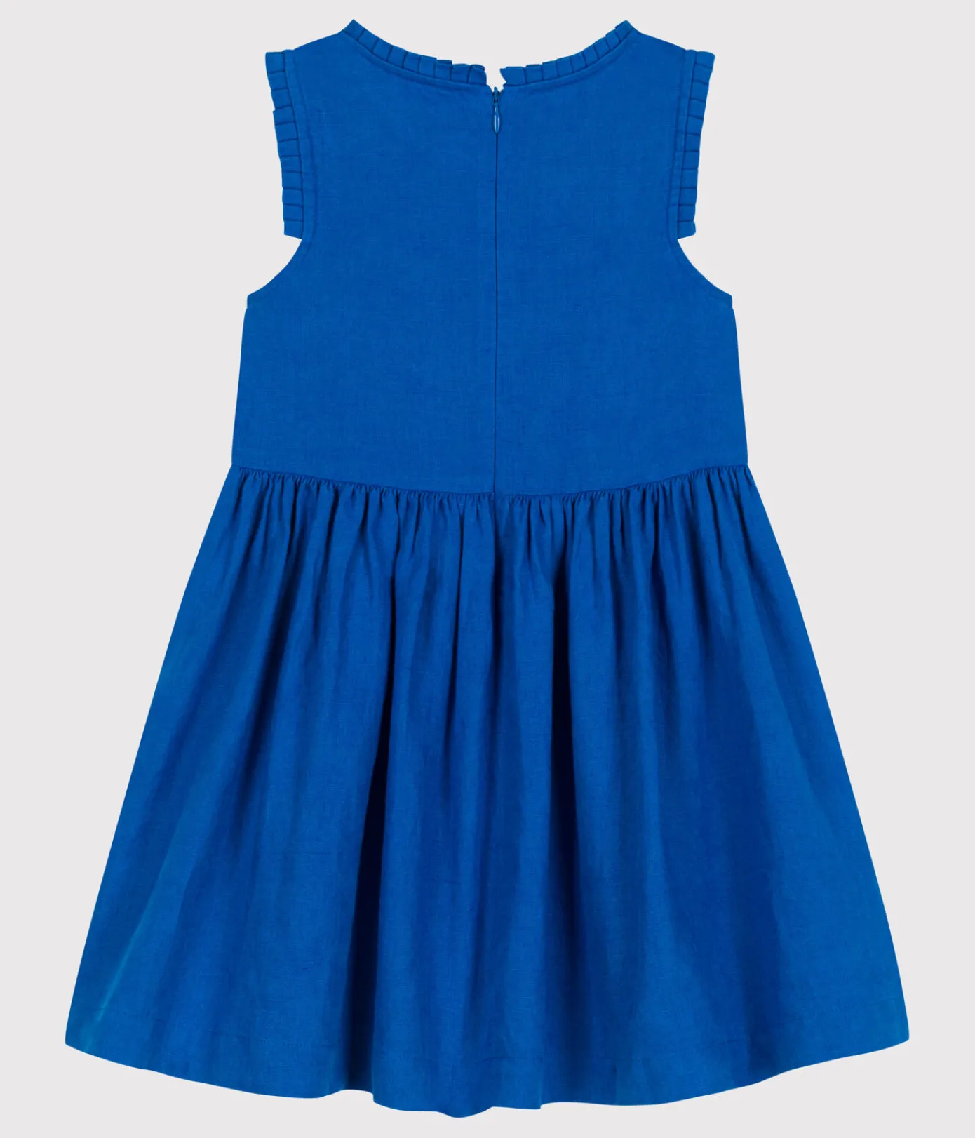 Petit Bateau Kleider, Röcke*Ärmelloses Kinder-Kleid aus einfarbigem Leinen blau PORCELANA