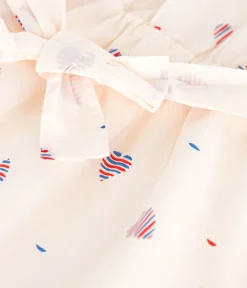 Petit Bateau Kleider, Röcke*Ärmelloses Kinder-Kleid aus Baumwolle mit Herz-Motiv weiss AVALANCHE/ MULTICO