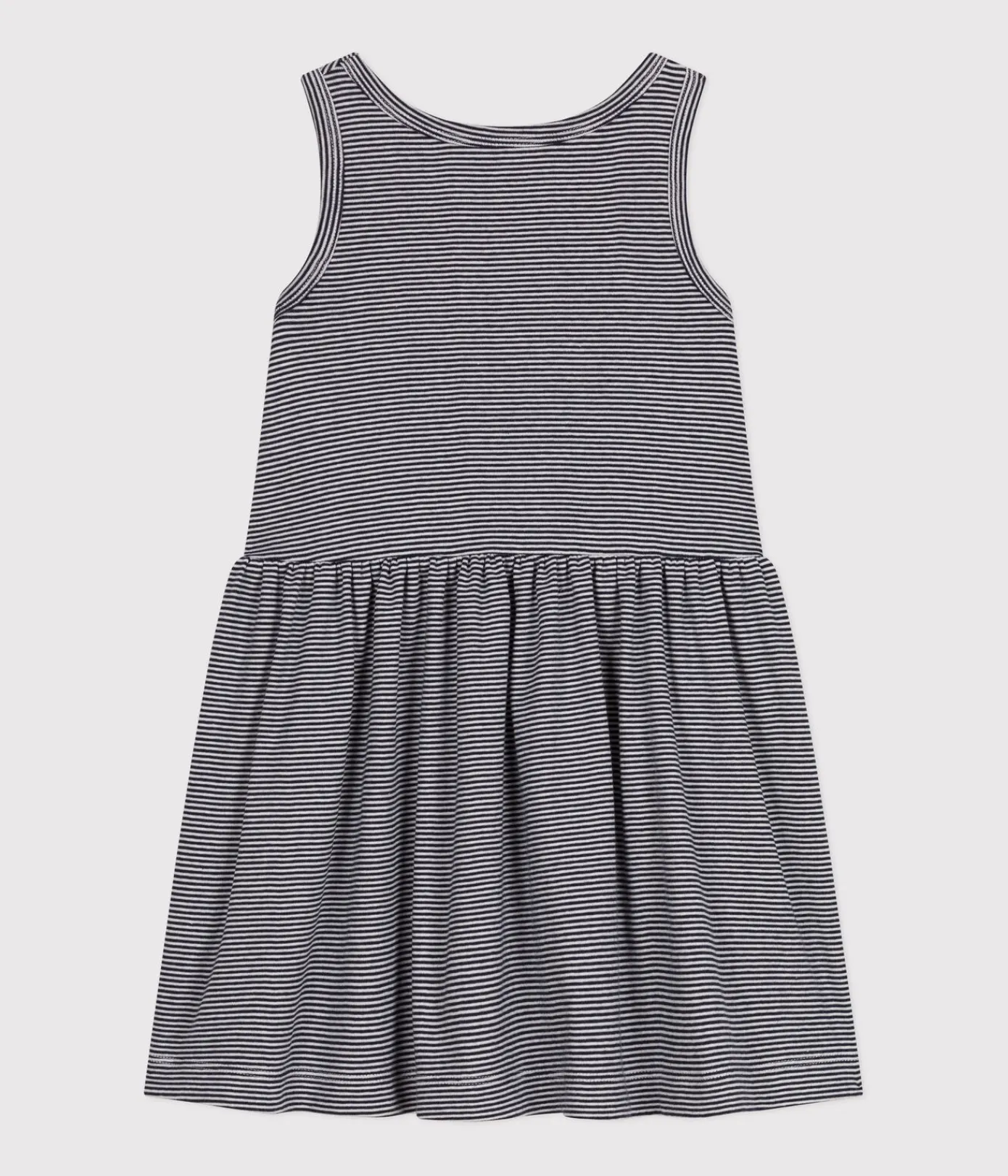 Petit Bateau Kleider, Röcke*Ärmelloses Kleid aus Baumwolle für Mädchen blau SMOKING/weiss MARSHMALLOW