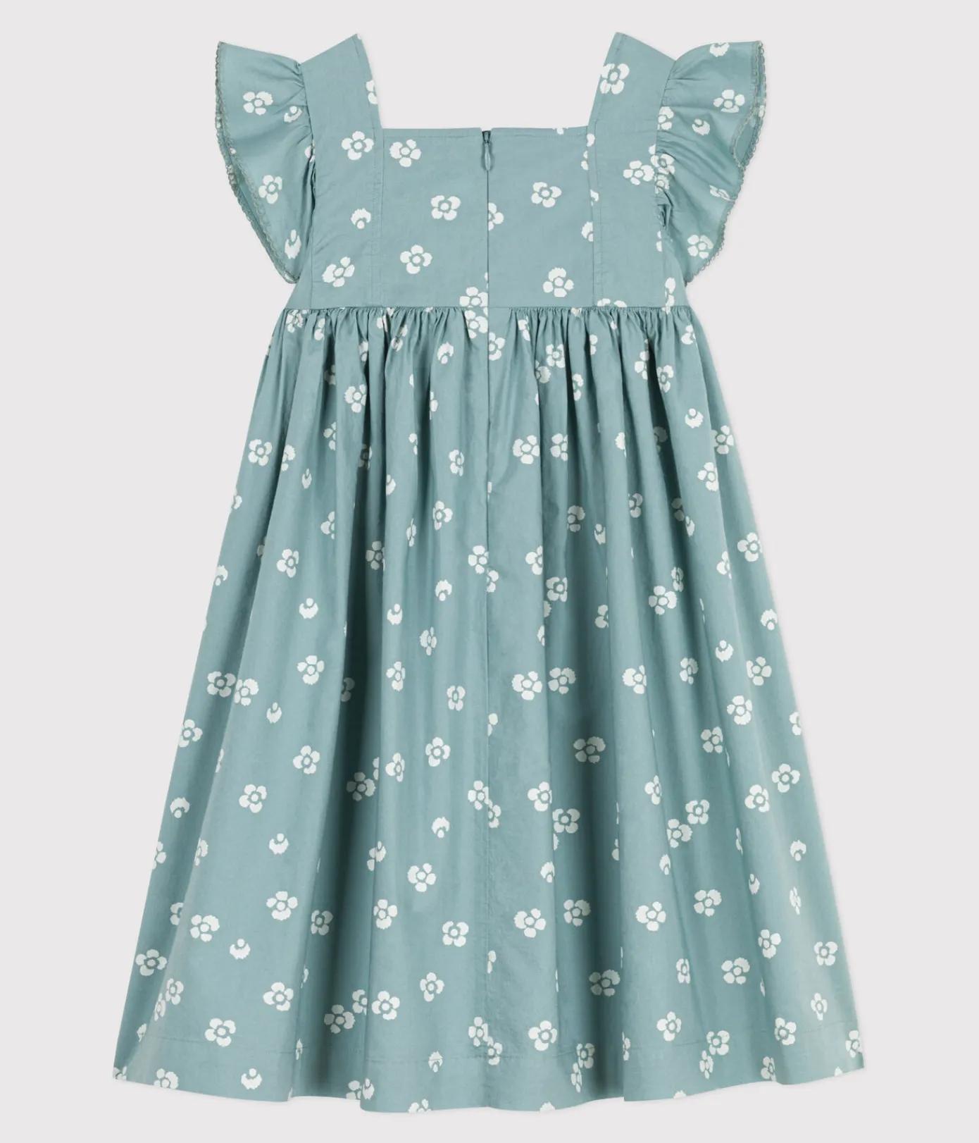 Petit Bateau Kleider, Röcke*Ärmelloses langes Kinder-Kleid aus Baumwolle mit Blumenmuster blau PAUL/weiss MARSHMALLOW