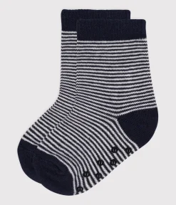 Petit Bateau Socken, Schühchen*Rutschfeste Babysocken aus Baumwolle blau SMOKING/weiss MARSHMALLOW