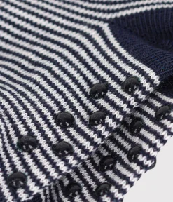 Petit Bateau Socken, Schühchen*Rutschfeste Babysocken aus Baumwolle blau SMOKING/weiss MARSHMALLOW