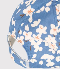 Petit Bateau Accessoires, Mützen, Caps*Schirmmütze aus Popeline mit Blumenmuster Kinder/Mädchen blau BEACH/ MULTICO