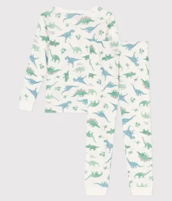 Petit Bateau Schlafanzüge, Pyjamas*Sehr taillierter Kinderpyjama aus bedruckter Baumwolle weiss MARSHMALLOW/weiss MULTICO