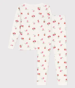 Petit Bateau Schlafanzüge, Nachthemden*Sehr taillierter Kinderpyjama aus bedruckter Baumwolle MARSHMALLOW/ PEONIA/ MULTICO