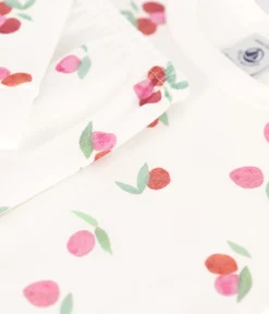 Petit Bateau Schlafanzüge, Nachthemden*Sehr taillierter Kinderpyjama aus bedruckter Baumwolle MARSHMALLOW/ PEONIA/ MULTICO