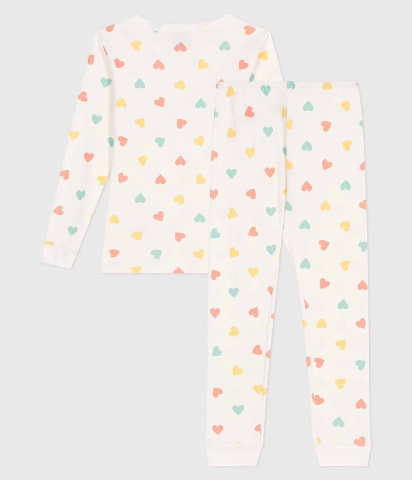 Petit Bateau Schlafanzüge, Pyjamas|Schlafanzüge, Nachthemden*Sehr taillierter Kinderpyjama aus bedruckter Baumwolle weiss MARSHMALLOW/weiss MULTICO