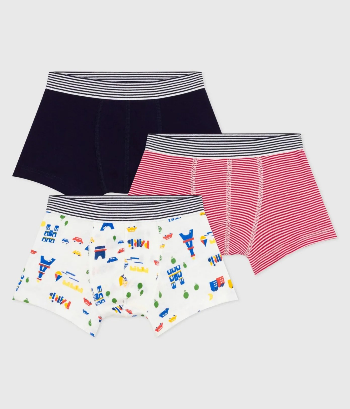 Petit Bateau Unterhosen, Boxershorts*Set Kinder-Boxershorts aus Baumwolle mit Paris-Motiv variante 1