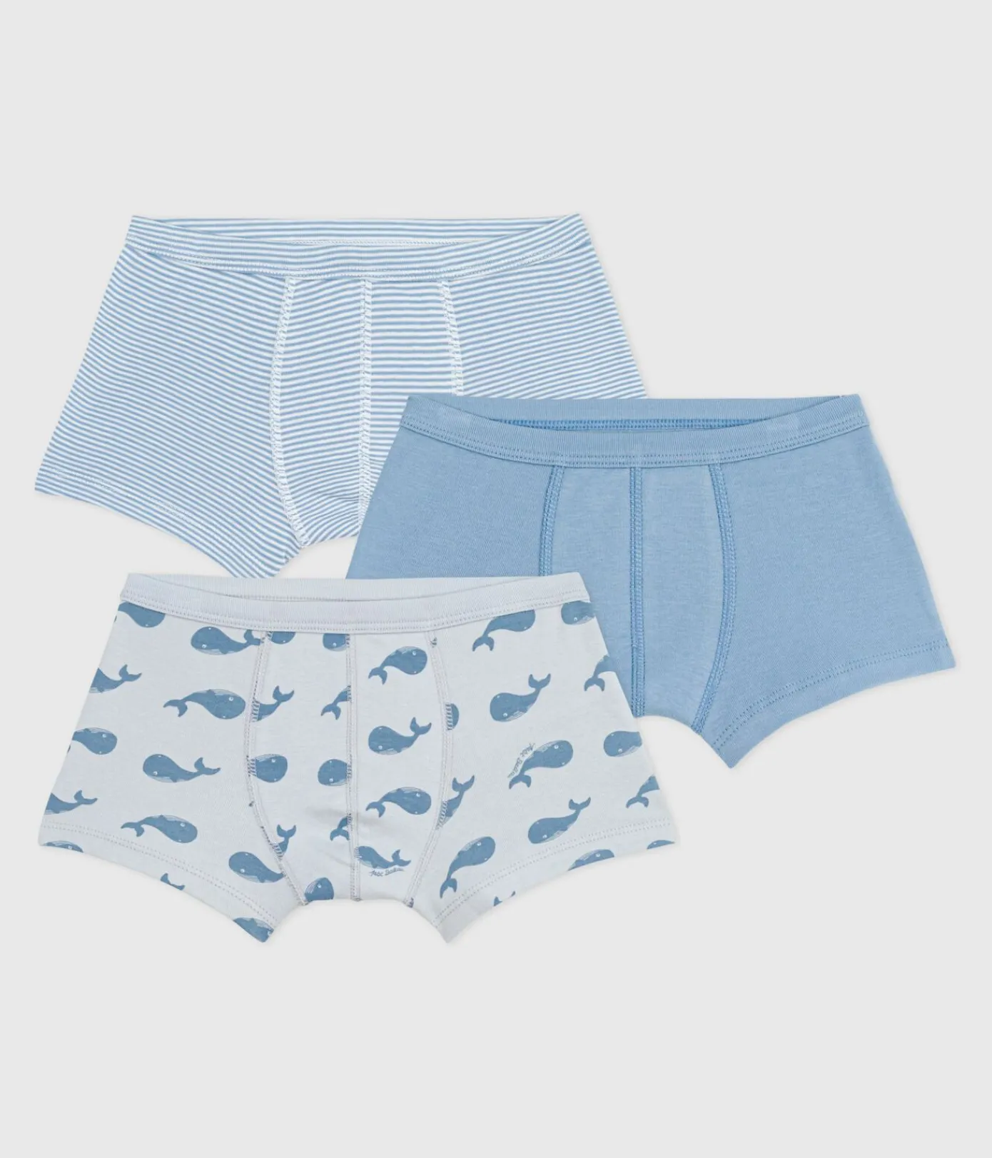 Petit Bateau Unterhosen, Boxershorts*Set Kinder-Boxershorts mit überzogenem Bund aus Baumwolle mit Walmotiv variante 1