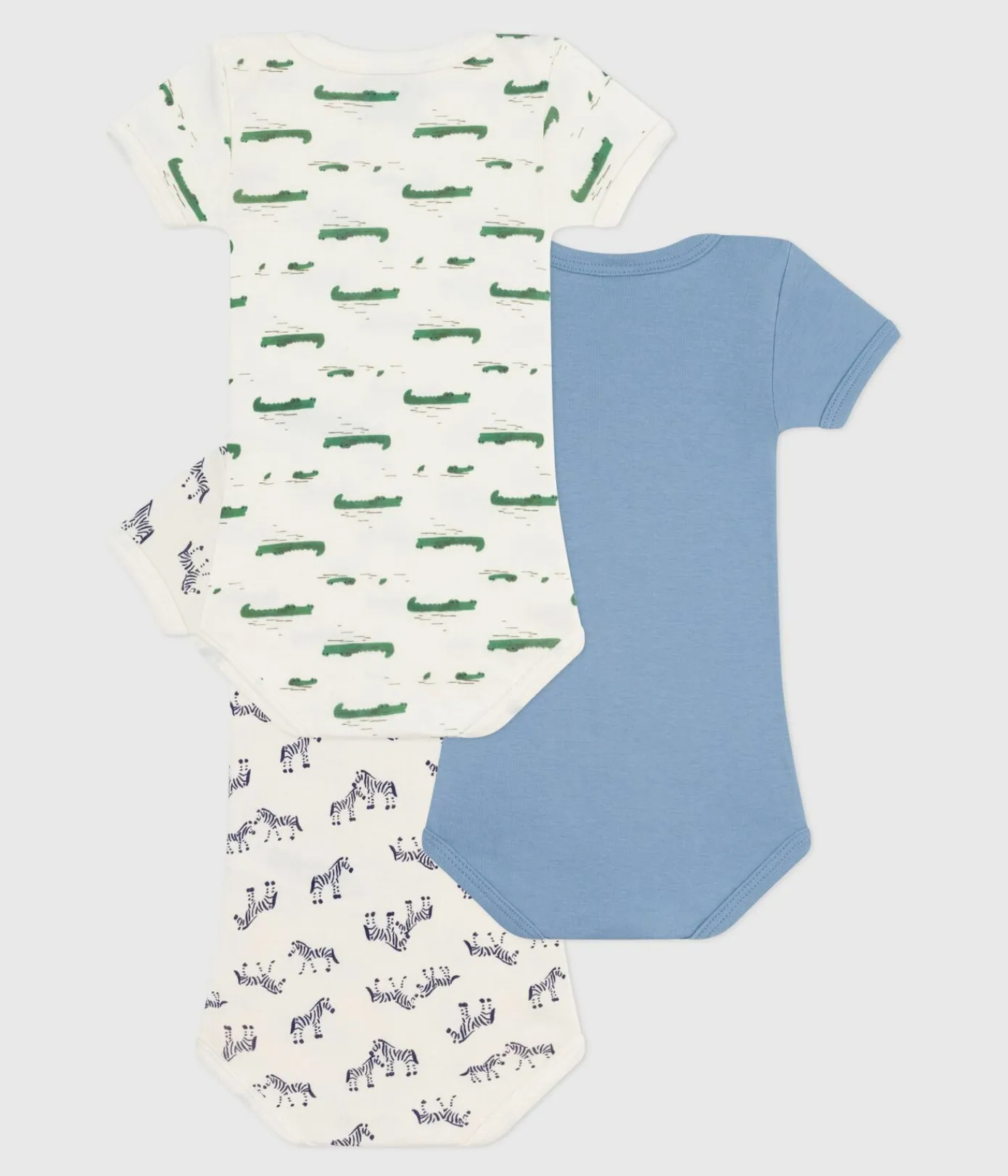 Petit Bateau Bodys*Set kurärmeliger Baby-Bodys aus Baumwolle mit Tiermotiv variante 1