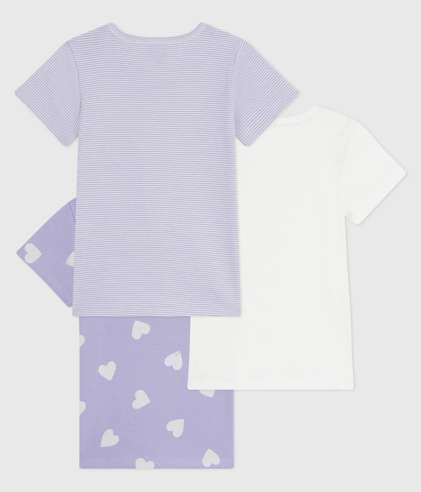 Petit Bateau Unterhemden, Tanktops|T-Shirts, Tops, Oberteile*Set kurzärmelige Kinder-T-Shirts aus Baumwolle mit Herzmotiv variante 1