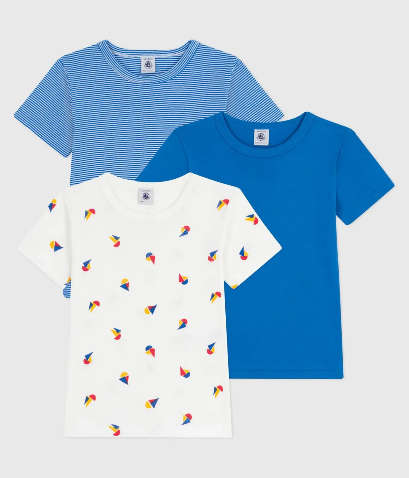 Petit Bateau Unterhemden, Tanktops|T-Shirts, Poloshirts, Hemden*Set kurzärmelige Kinder-T-Shirts aus bedruckter Baumwolle variante 1