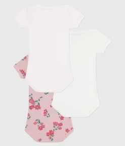Petit Bateau Bodys*Set kurzärmeliger Baby-Bodys aus Baumwolle mit Blumenmuster variante 1