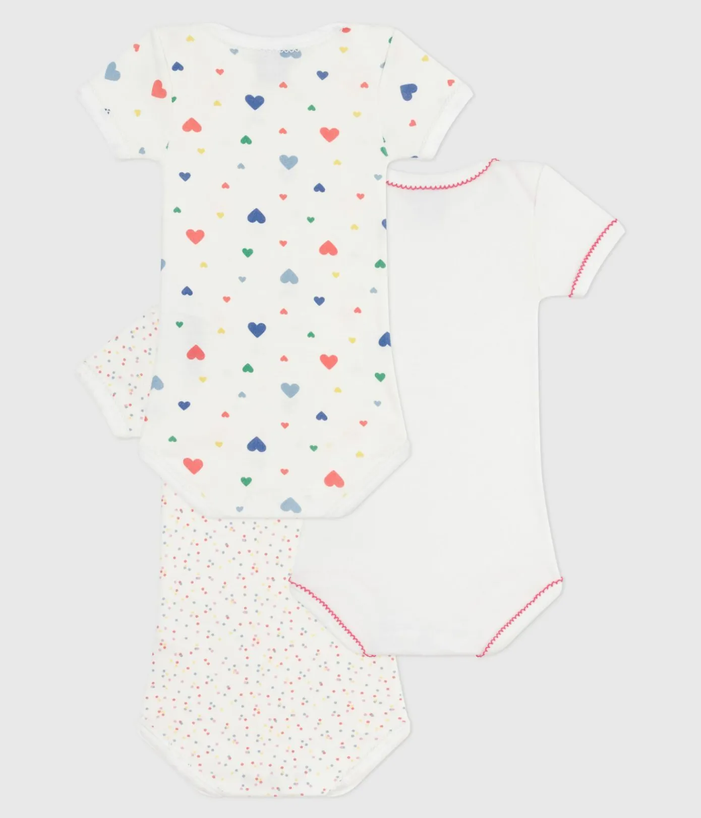 Petit Bateau Bodys*Set kurzärmeliger Baby-Bodys aus Baumwolle mit Herzmotiv variante 1