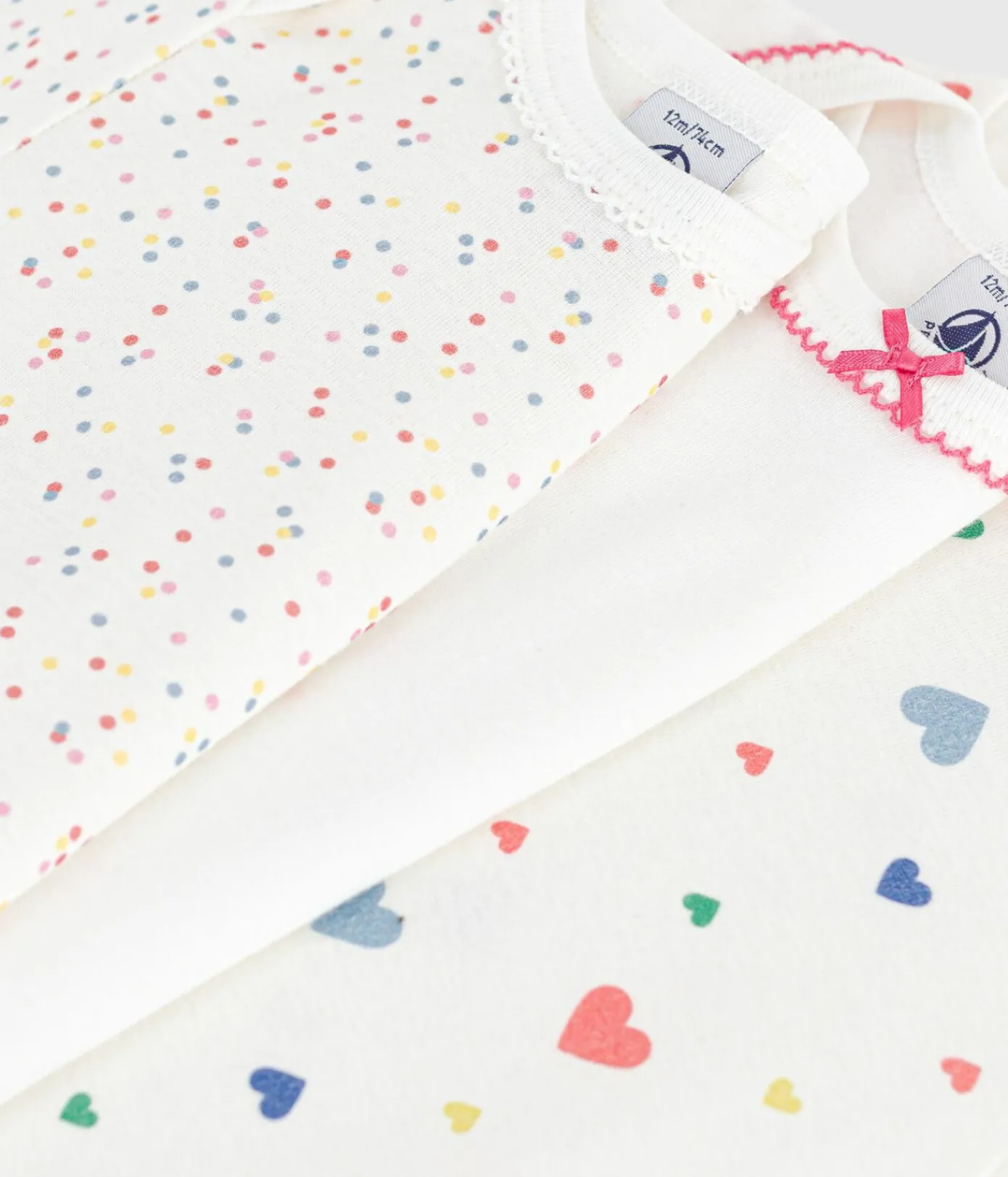 Petit Bateau Bodys*Set kurzärmeliger Baby-Bodys aus Baumwolle mit Herzmotiv variante 1