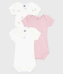 Petit Bateau Bodys*Set kurzärmeliger Baby-Bodys aus Baumwolle mit Blumenmuster variante 1