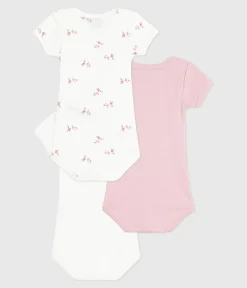 Petit Bateau Bodys*Set kurzärmeliger Baby-Bodys aus Baumwolle mit Blumenmuster variante 1