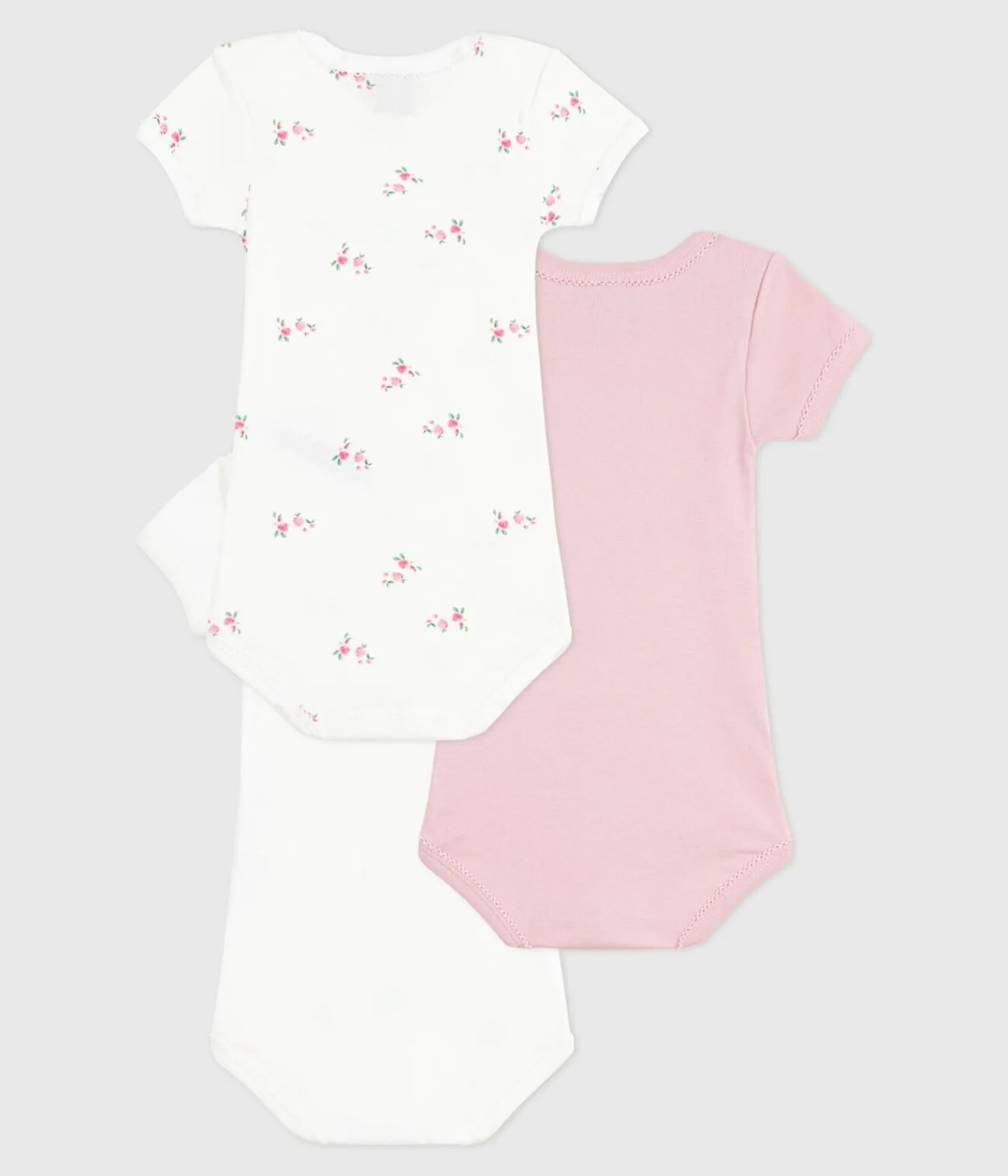 Petit Bateau Bodys*Set kurzärmeliger Baby-Bodys aus Baumwolle mit Blumenmuster variante 1