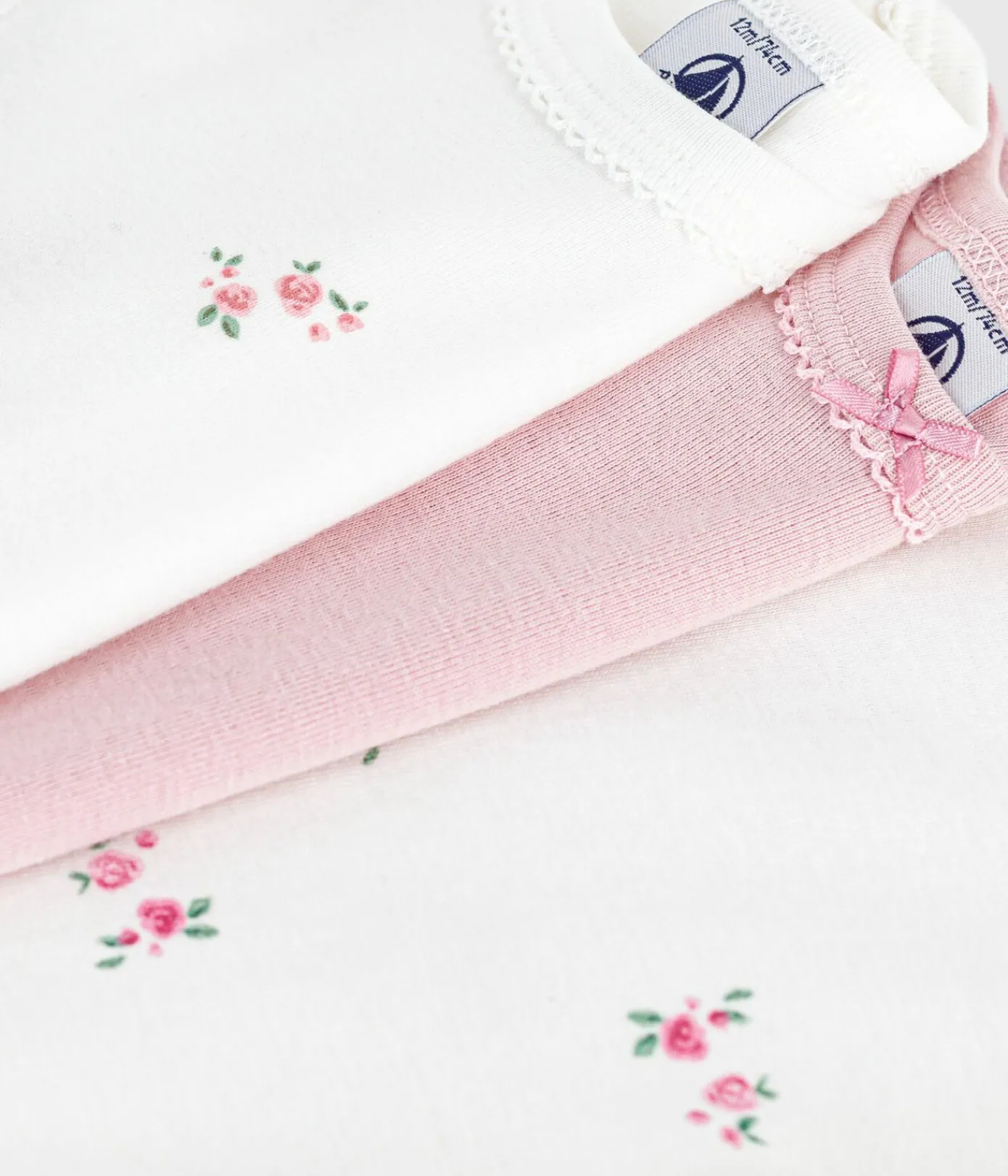 Petit Bateau Bodys*Set kurzärmeliger Baby-Bodys aus Baumwolle mit Blumenmuster variante 1