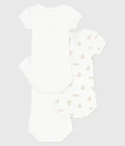 Petit Bateau Bodys*Set kurzärmeliger Baby-Bodys aus Baumwolle mit Bärmotiv variante 1