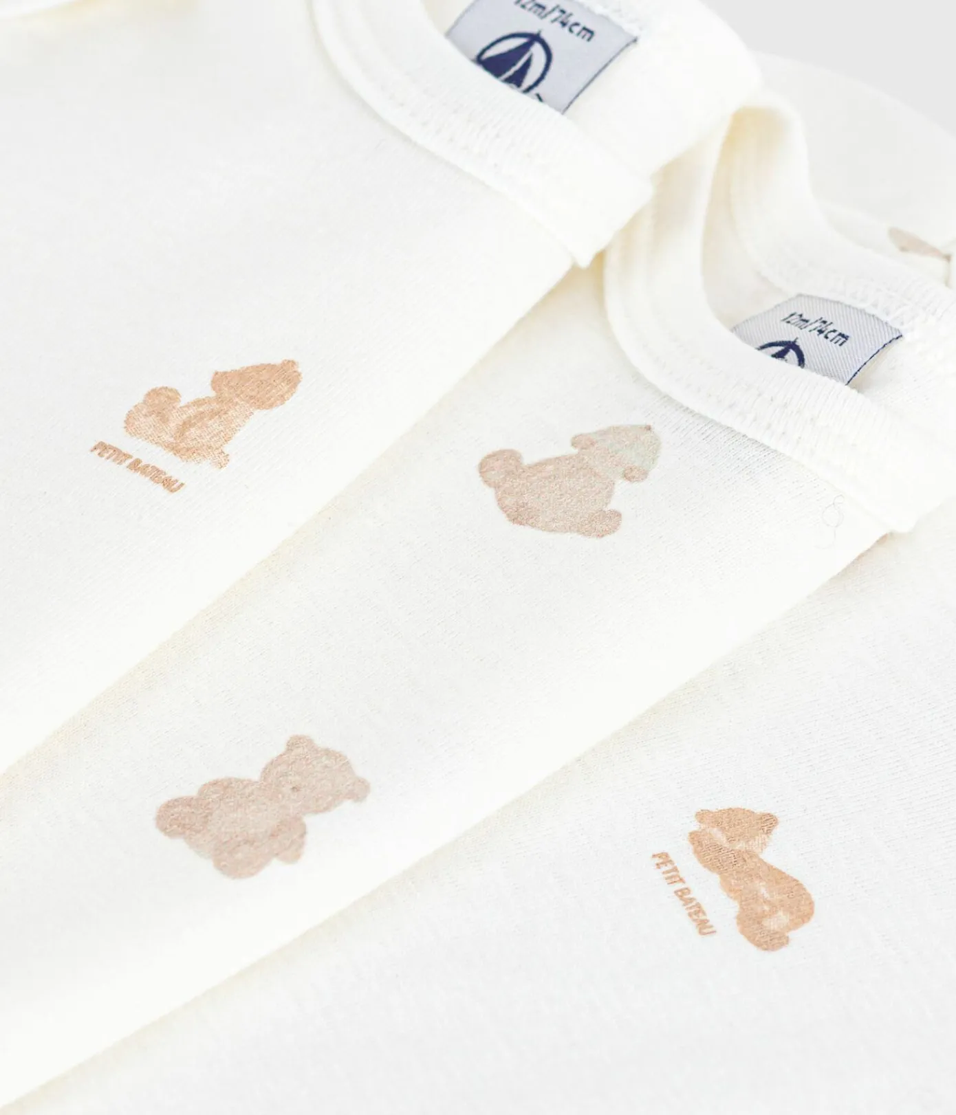 Petit Bateau Bodys*Set kurzärmeliger Baby-Bodys aus Baumwolle mit Bärmotiv variante 1