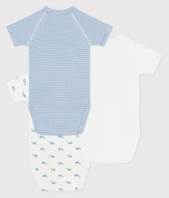 Petit Bateau Bodys|Newborn*Set kurzärmeliger Wickelbodys aus bedruckter Baumwolle variante 1