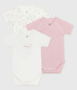 Petit Bateau Bodys|Newborn*Set kurzärmeliger Wickelbodys aus bedruckter Baumwolle variante 2