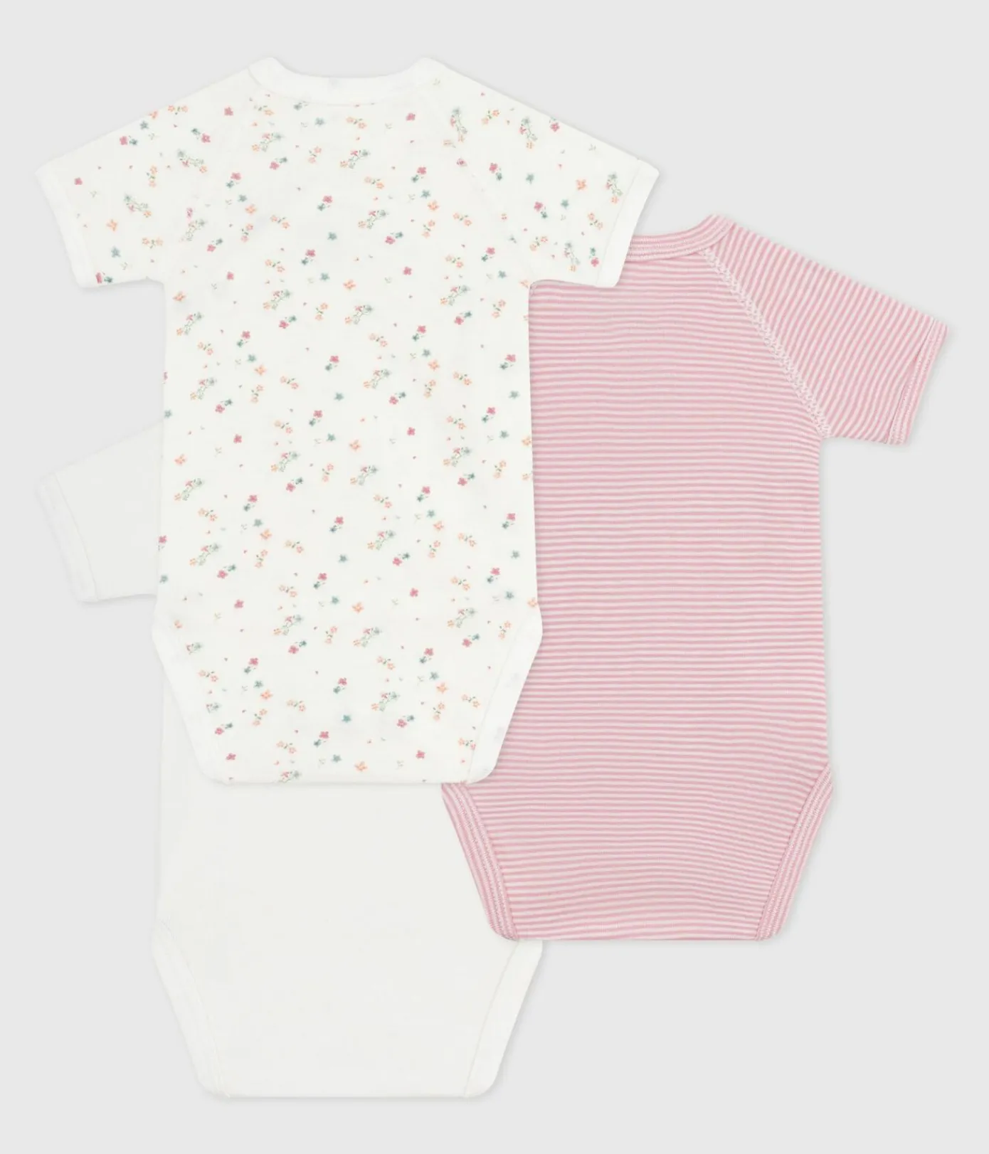 Petit Bateau Bodys|Newborn*Set kurzärmeliger Wickelbodys aus bedruckter Baumwolle variante 2